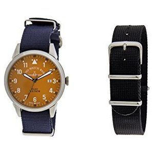 Zeno Heren datum klassiek kwarts horloge met stoffen armband ZE5231-2, Band