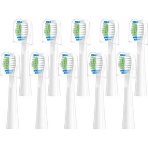 Vervangende tandenborstelkoppen, 10 stuks, compatibel met Bitvae Daily D2 oplaadbare tandenborstel, D2 opzetborstels navullingen, wit