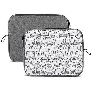 Kawaii Cartoon Leuke Kat Laptop Sleeve Case Beschermende Notebook Draagtas Reizen Aktetas 14 inch