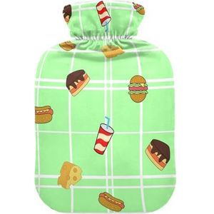 LI ZHI XIN PVC Hot Water Fles met Fluwelen Cover 1L 2L Kleine Medium Voedsel Hot Dog Burger Cake