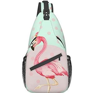 WOWBED Flamingo's bedrukte casual cross body borsttas, comfortabel en handig, geschikt voor werk, sportschool en dagelijkse collocatie, Zwart, One Size