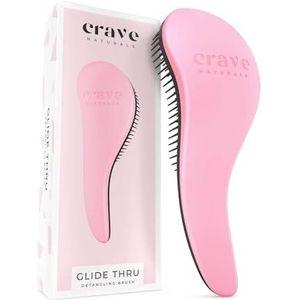 Crave Naturals BIGGIE Glide Thru Detangling Brush - Ontklitter Haarborstel & Kam voor Krullend, Natuurlijk, Steil, Nat of Droog Haar (Roze)