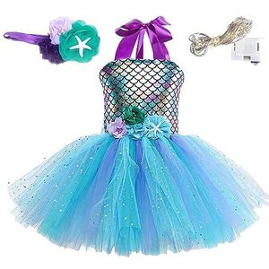 Sysdisen Zeemeermin Tutu jurk, LED zeemeermin prinses tutu kostuum kostuum avondjurk voor meisjes van 3 tot 8 jaar voor aankleden, zeemeermin, rollenspel, verjaardagsfeest