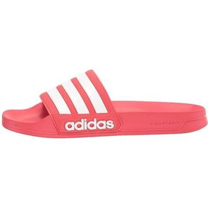 adidas Unisex Adilette Shower Slides Sandal, Vivid Red/White/Vivid Red, 17 US Women