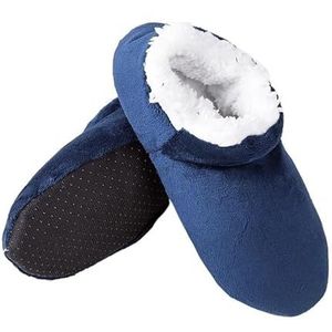 GSJNHY Slipper Sokken Huis Slippers Mannelijke Grote Maat 48 Winter Slippers Voor Mannen Suede Pluche Vloer Schoenen Luie Schoenen Zachte Warme Sokken Slippers, Blauw, 44.5 EU
