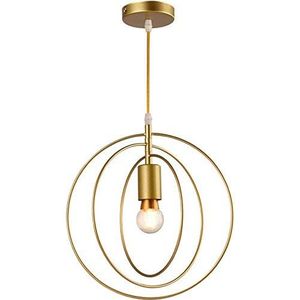 XINYANSEE Industriële moderne LED hanglamp hanglamp E27 fitting voor bureauplafondverlichting Ø 30cm voor eetkamer, woonkamer, werkkamer (kleur: goud)