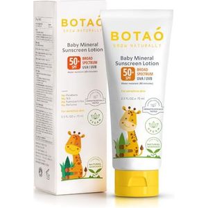 BOTAO BABY'S MINERALE ZONNESCHERM LOTION: SPF50 breed spectrum UVA UVB, Baby gezicht lichaamsbescherming, zonnebrand crème, zinkoxide, 2.5 oz