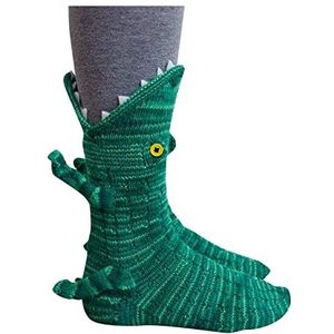 SumLeiter Gebreide Dames Vloersokken Grappige Sokken Warme Wintersokken Mode Cartoon Geborduurde Sportsokken Huishoudelijke Bedsokken Antislip Trui Haai Krokodillenvorm Sokken