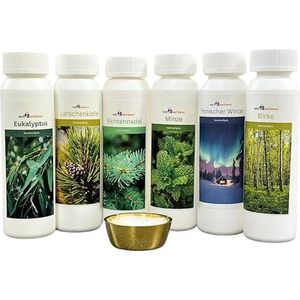 well2wellness® Sauna-infusieset 'De klassieker' 6 x 125 ml + gratis 10 g mentholkristallen