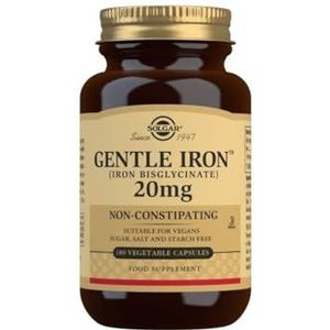 Solgar Gentle Iron 25 mg, 180 Vegetable Capsules - Ideal for Sensitive Stomachs - Non-Constipating - Red Blood Cell Supplement - Non-GMO, Vegan, Gluten Free, Dairy Free, Kosher - 180 Servings