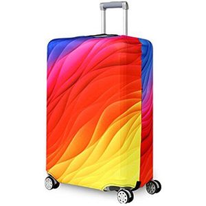 Reiskofferbeschermer, ritssluiting, koffer afdekking, wasbaar, met print, bagagecover 45-82 cm, rood, L(for26-28 inch luggage)