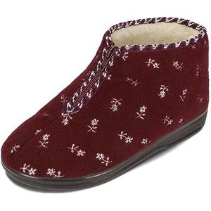BAWAL Vrouwen Heren Warme Vilt Slippers met Wol Unisex Slippers 36-46 EU (Bourgondisch rood, EU-systeem voor schoenmaten, Volwassene, Numeriek, Normaal, 36)