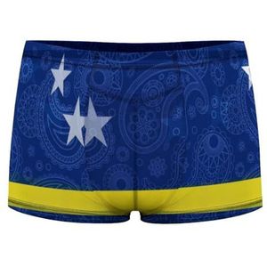 Curacao Paisley vlag heren boxerslips sexy shorts mesh boxers ondergoed ademende onderbroek string