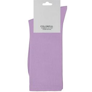 ZSUN Uniseks sokken heren en dames meerkleurig katoenen sokken maat 38-42 code 15558, Lavendel, 38-42