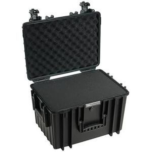 B&W International Outdoor Case hardshell koffer type 5500/B/SI met schuim (hardcase koffer IP67, SI kubusschuim, waterdicht, binnenmaat 43 x 30 x 30 cm, zwart)