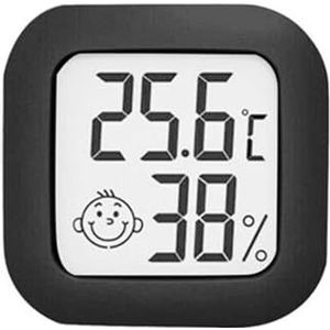 LCD Elektronische Digitale Temperatuur-vochtigheidsmeter Binnen Buiten Thermometer Hygrometer Weerstation Klok Nauwkeurige Monitor(Black)