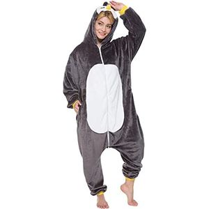 corimori 1852 Pablo de pinguïn dames heren onesie jumpsuit pak eendelig kostuum kleding maat 170-180 cm, zwart