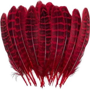 20 stuks vleugels van engel grote veren fazant kip pluimen carnaval hoofdtooi diy bruiloft decor ambachten accessoires en materialen-rode veren-20 stuks