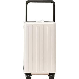 Lichtgewicht Koffer 24 Inch Grote Capaciteit Bagagebeveiliging Combinatieslot Koffer Slijtvaste Bagage Koffer Bagage (Color : White, Size : 24 inch)