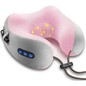 Ergocar Massage Kussen Nek Massager Voor Cervicale Spier Pijn Verlichting U-vorm Massage Kussen Voor Stress En Spanning Verlichting (Roze)