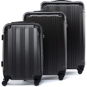 FERGÉ 3-delige koffer-set Reisbagage QUÉBEC premium harde spinner premium bagage-koffer grijs