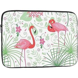 17 Inch Laptop Case Mouw Shockproof Slanke Lichtgewicht Voor Reizen Woon-werkverkeer Kantoor Zakenreis Bloemen Flamingo Plantkunde Prints