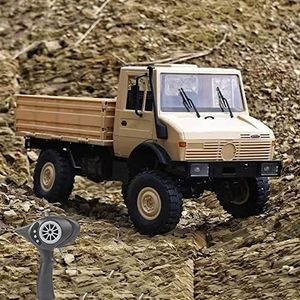 RC militaire vrachtwagen, schaal 1:12 4WD auto met afstandsbediening, 2,4 GHz legerauto's terreinwagen, elektrisch speelgoedvoertuig cadeau voor volwassenen en kinderen, jongens