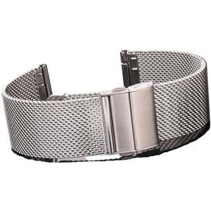 LQXHZ 316l Roestvrij Stalen Horloge Armband Dames Heren Vervangende Band Horlogeband 16 Mm 18 Mm 20 Mm 22 Mm Zilver Zwart (Color : Type 2 Sivler, Size : 22mm)