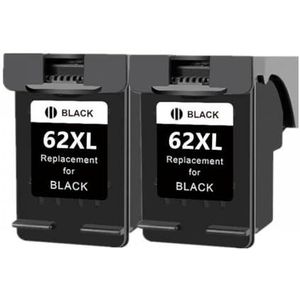 Inktpatronen 62XL voor 62 Serie En Officejet Modellen 5640 5660 7640 5540 5544 5545 5546 5548 5740 5741 5742 5743 (2Zwart)