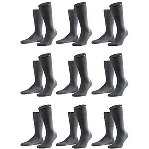 FALKE Heren Airport sokken kousen 14435 9 paar, kleur: grijs; sokkenmaat: 39-40; artikel:14435-3070 donkergrijs gemêleerd., dark grey