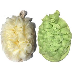 Fangzichen 2 stuks exfoliërende bodyspa-badhandschoen voor mannen en vrouwen - Loofah sponsborstels poef bad gaasborstel - doucheschrobber verwijderen dode huid 5 × 7 inch