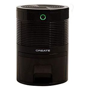 CREATE/Dryplus Mini luchtontvochtiger, geluidloos, 22 W, 600 ml, automatische uitschakeling, luchtzuivering, voorkomt bacteriën en vocht, compact en lichtgewicht, voor slaapkamer, zwart - 0,6 l