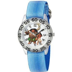 DISNEY Boys' Moana Analog-Quartz Watch with Nylon Strap, Blue, 19 (Model: WDS000039)