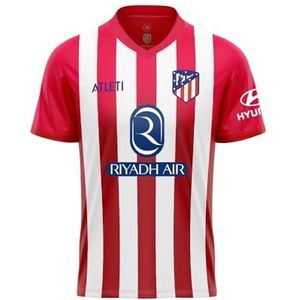 Atletico de Madrid ATM Official Home Jersey 23-24, uniseks, volwassenen, Rood en wit., XS