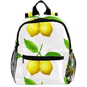 Leuke Fashion Mini Rugzak Pack Bag Helder Geel Citroen Fruit Patroon, Meerkleurig, 25.4x10x30 CM/10x4x12 in, Rugzak Rugzakken