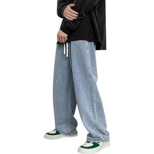 Herenjeans Cargo Baggy Broek Y2k Stretch Denim Cool Loose Fit Jeans Fashion Hip Hop Jeans For Tieners Casual Broeken Streetwear(Light blue,5XL)