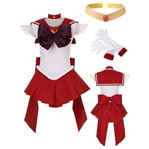 MANMICOS Sailor Moon Sailor Mars Halloween Cosplay Kostuum Hino Rei Halloween Pak - rood - XL