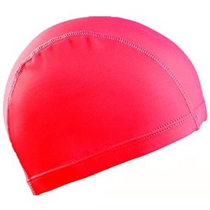 Zwemmuts 2 stuks badmutsen voor mannen vrouwen elastische nylon gehoorbescherming lang haar zwembad hoed ultradunne badmutsen waterdichte badmuts (kleur: rood)