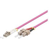 Goobay 95945 glasvezel kabel Multimode OM4 violet duplex/LC UPC stekker naar SC UPC stekker/glasvezel glasvezel kabel halogeenvrij/violet/glasvezelkabel 3 m