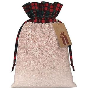 Rose Gold Faux Glitter Herbruikbare Gift Bag - Trekkoord Kerst Gift Bag, Perfect Voor Feestelijke Seizoenen, Kunst & Craft Tas