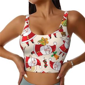 Kerst Cartoon Kerstman Print Comfortabele Vrouwen Sport Vest Yoga Workout Vest Voor Vrouwen Lichtgewicht Zomer, Zwart, S