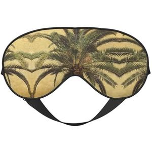 Palm Tree Tropical Printing Dubbelzijdig Zacht Oogmasker Omkeerbaar Ontwerp, Verstelbaar voor Snug Fit, Blokkeert Licht Oogmasker