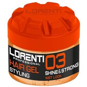 LORENTI TOKYO & SEOUL Barber Styling Gel 03 - Shine & Strong Wet Look 300ml - Haargel voor heren - Sterke grip - Geen plakken - Zonder resten - Alcoholvrij