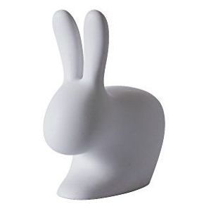 Qeeboo 90001GY Rabbit Chair Baby, plastic, grijs, 45,3 x 26,2 x 52,7 cm