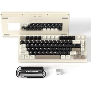 ATTACK SHARK X75 VIA Met Volledig Aluminium Draadloze Mechanische Gaming Toetsenbord, Bluetooth/2.4G/Usb-C, Hot-Swap Lineaire Schakelaars RGB, 75% QWERTY Layout Met Vijf Laagse Demping -Wit