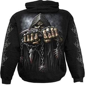 Spiral Game Over Trui met capuchon zwart L 100% katoen Horror, Rock wear, Schedels