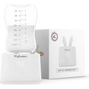 MyBambini's PRO™ Draagbare flessenwarmer voor baby's, flessenwarmer, babyreizen, borstmelkwarmer, baby, USB-flessenwarmer, voor auto, vliegtuig, compatibel met Avent Philips en Dodie (wit)