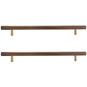 Deurklink DIY Hardware 2 stuks houten kasthandvat, deurklink trekt knoppen lade kast handvat T-bar handgrepen deurgrepen voor kast walnoot keukenkast handgrepen (maat : gatafstand: 320 mm