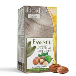 Bendida Permanente Haarkleuring 120 ml met Macadamia-olie en 6% ontwikkelaar | 100% grijsdekking & langdurige glans | Set met pre-color serum, kleurcrème & fixatieconditioner (8.1 asblond)