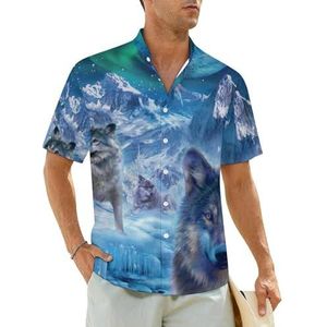 Snow Wolves herenhemden korte mouwen strandshirt Hawaïaans shirt casual zomer T-shirt XS